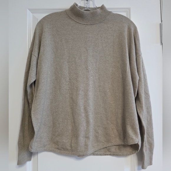 Madewell Taupe Mock Turtleneck Sweater Size Medium - Picture 1 of 5